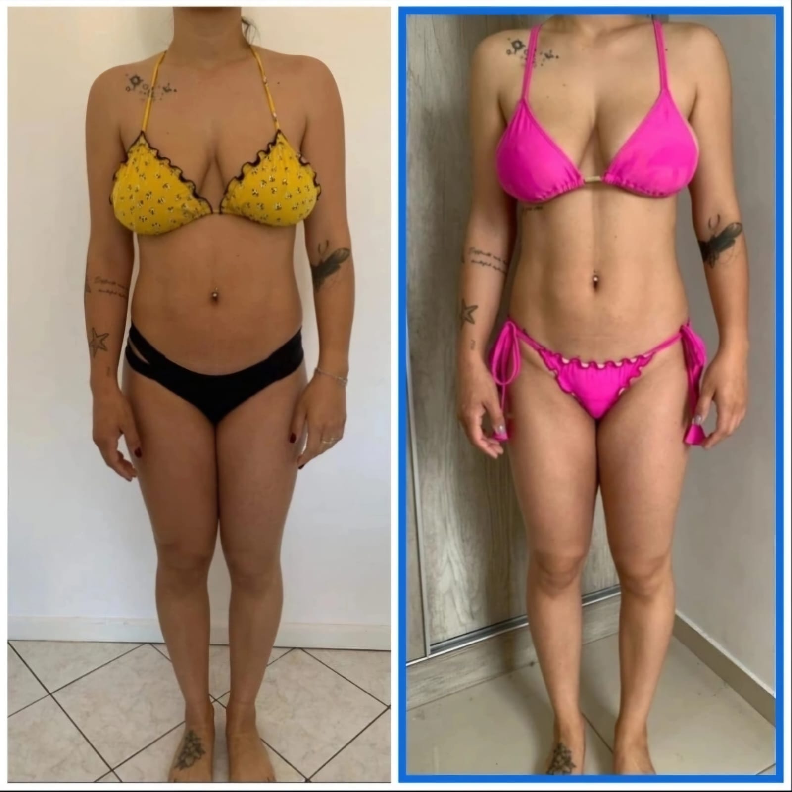 Antes e depois de aluna da consultoria